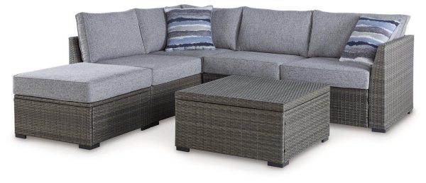 Petal Road Outdoor Loveseat Sectional Ottoman Table Set (Set of 4) For Cheap