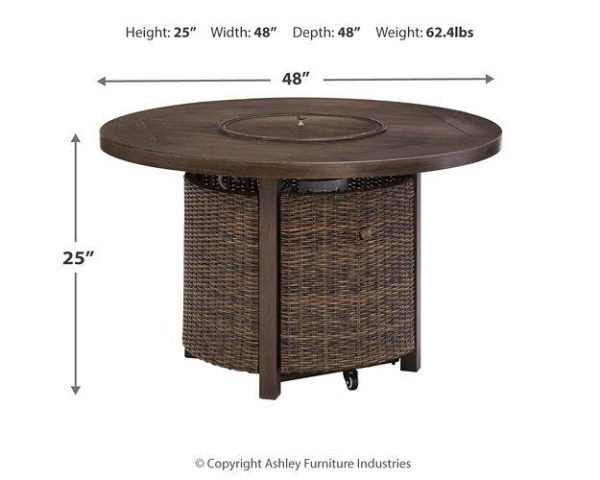 Paradise Trail Paradise Trail Fire Pit Table with 4 Nuvella Swivel Lounge Chairs For Discount