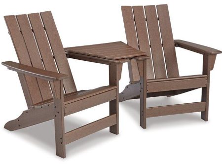 Emmeline 2 Adirondack Chairs with Tete-A-Tete Table Connector Cheap