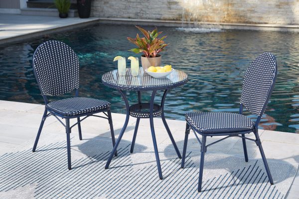 Odyssey Blue Outdoor Table and Chairs (Set of 3) Discount