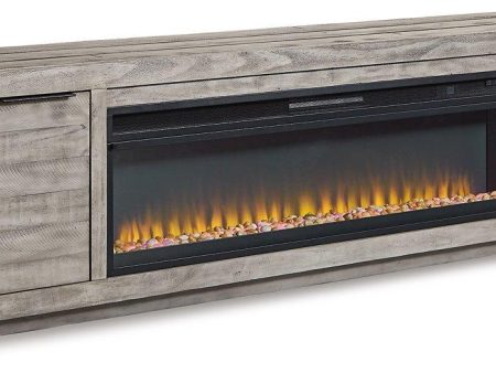 Naydell 92  TV Stand with Electric Fireplace Supply