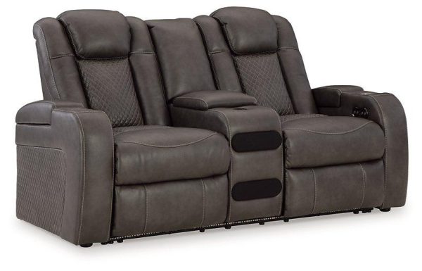 Fyne-Dyme Power Reclining Loveseat with Console Hot on Sale