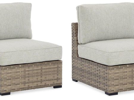 Calworth Outdoor Armless Chair with Cushion (Set of 2) Sale