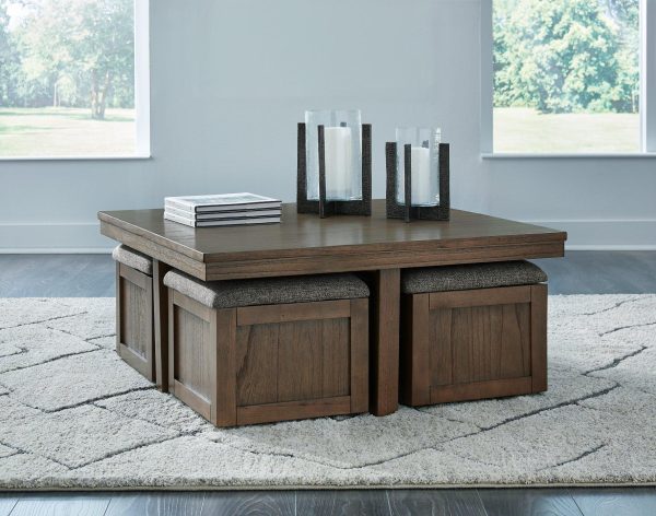 Boardernest Coffee Table with 4 Stools Discount