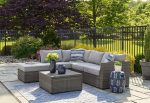 Petal Road Outdoor Loveseat Sectional Ottoman Table Set (Set of 4) For Cheap