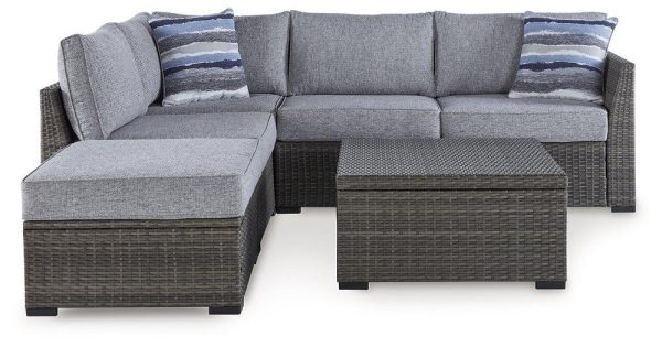 Petal Road Outdoor Loveseat Sectional Ottoman Table Set (Set of 4) For Cheap