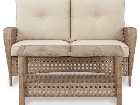 Braylee Outdoor Loveseat with Table (Set of 2) For Discount