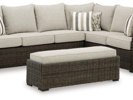 Brook Ranch Outdoor Sofa Sectional Bench with Cushion (Set of 3) Discount