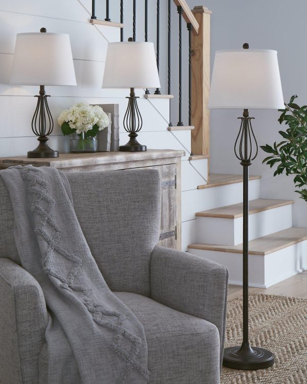 Brycestone Floor Lamp with 2 Table Lamps For Discount