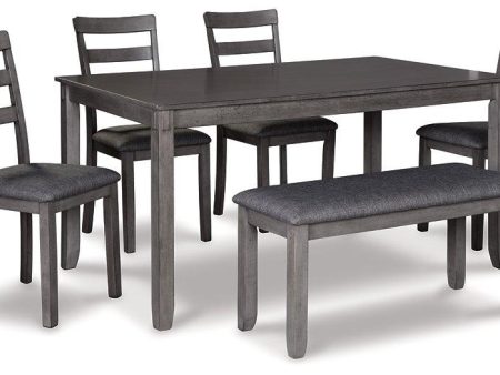 Bridson Dining Table and Chairs with Bench (Set of 6) on Sale