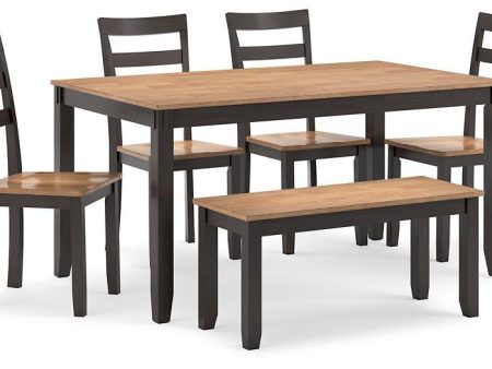 Gesthaven Dining Table with 4 Chairs and Bench (Set of 6) For Cheap